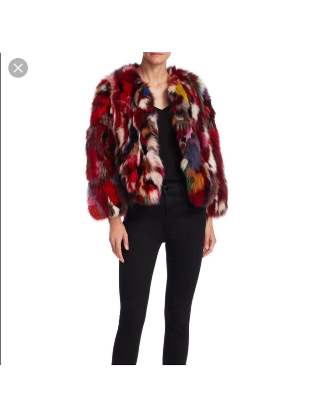 NWT Rebecca Minkoff Rachel Rainbow Fox Fur Coat Size M - Picture 4 of 9